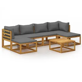 vidaXL Garten-Lounge-Set 7-tlg. grau
