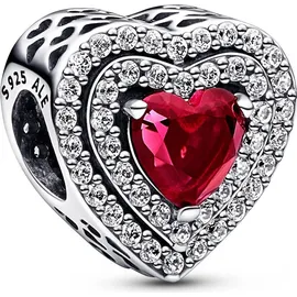 Pandora Funkelndes mehrstufiges Herz Rot 799218C02