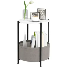 Homcom Beistelltisch Grau/Weiß Metall 44 x 44 x 56 cm