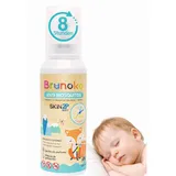 Brunoko Anti-Mücken-Spray für Babys schützt vor Mücken und Bettwanzen geeignet für Körper und Gesicht von Säuglingen Baby-Loation 8 Stunden Schutz vor Tigermücken 100ml Weiß/Grün - One-Size