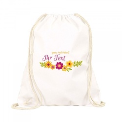 Turnbeutel-Rucksack "Badges" mit Motiv & Individualisierung