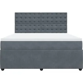vidaXL Boxspringbett 180 x 200 cm Dunkelgrau