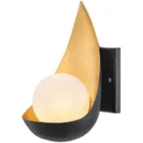 Elstead Lighting Wandleuchte Wandlampe Flurleuchte Schlafzimmerlampe LED Schwarz-Gold H 25,4 cm