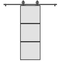 vidaXL Schiebetür mit Beschlag 76x205 cm Hartglas & Aluminium