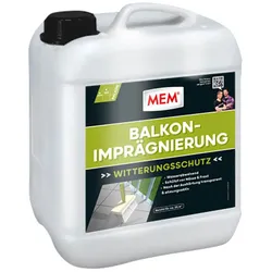 MEM Balkon-Imprägnierung 5 l, Witterungsschutz wasserabweisend, Nässe- & Frostschutz, transparent