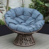 purehaven Lounge Sessel 92x80x80,5 cm aus Rattan Rundkissen drehbar 360 Grad pflegeleicht elegantes