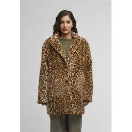 URBAN CLASSICS "Urban Classics Ladies Oversized Faux Fur Leo Coat XS leo, 100% Polyester, Mäntel Wintermantel