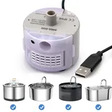Berein ErsatzpumpeTrinkbrunnen für Katzen Trinkbrunnen Pumpe für Edelstahl Katzentrinkbrunnen Ultra Leise Ersatzpumpe mit LED-Licht USB (Pumpe-A)