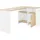 Gami Schreibtisch "Liverpool", weiß (kastanie natur, weiß), B:136cm H:75,7cm T:87,5cm, Tische, Schreibtisch
