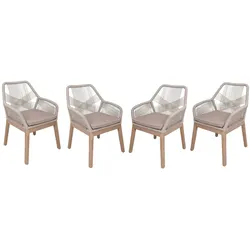 4er Set Gartenstuhl Pomona Armlehnstuhl Stuhl Relax Sessel Gartenmöbel braun