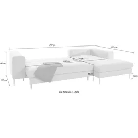 OTTO products Polsterecke »Finnja, softer, legerer Sitzkomfort, bequem, zeitloses Design, L-Form« Mit Bettfunktion & Bettkasten