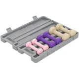 Set Aus 6 Mehrfarbigen Kurzhanteln Mit Einem Gesamtgewicht Von 6 Kg Und Tragetasche, 6 Kurzhanteln (0,5 Kg, 1 Kg, 1,5 Kg) In Rosa, Lila Und Braun.