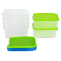 Kigima Gefrierdosen 6x0,75L rechteckig Grün & Blau – Vorratsdosen mit Deckel luftdicht – Transparente Frischhaltedosen – Aufbewahrungsbox Küche für Mealprep & Organisation – Austrian Quality