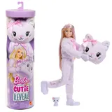 Barbie Cutie Reveal Kätzchen der Cuddly-Reihe mit 10 Überraschungen (JJP64)