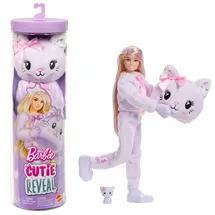 Barbie Cutie Reveal Kätzchen der Cuddly-Reihe mit 10 Überraschungen (JJP64)