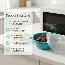 Lantelme Mikrowellenschüssel Grün 2-tlg.