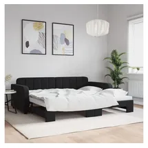 vidaXL Tagesbett Ausziehbar 90 x 200 cm Schwarz