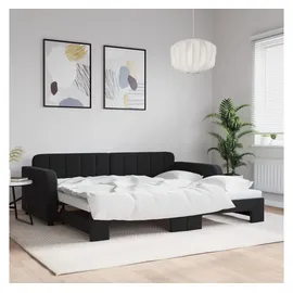 vidaXL Tagesbett Ausziehbar 90 x 200 cm Schwarz