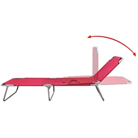 vidaXL Sonnenliege 189 x 58 x 27 cm rot klappbar