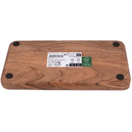 Decoris Frühstücksbrettchen 22x12cm Holz Akazie rechteckig rutschfest Brotzeitbrett Vesperbrett Holzbrettchen Servierbrett Brotzeit Vesper Frühstück Abendbrot