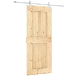 vidaXL Schiebetür rechts 85 x 210 cm Braun/Weiß