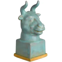 Dekokopf Tier blau  H.24 cm Büffel