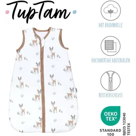 TupTam Baby Schlafsack 2.5 TOG – Warmer Winter Schlafsack Baby, OEKO-TEX, Ärmellos, Wattiert" Gr. 104, beige Rehe, Größe: 104-110 - 104-110