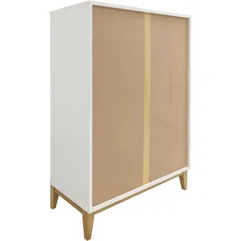 OTTO home Highboard 80 x 122 x 40 cm Weiß / Wotan Eiche