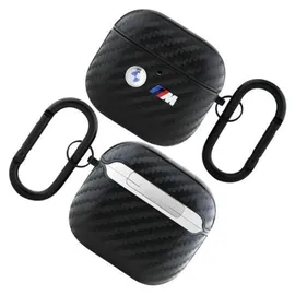 BMW Carbon Double Metal Logo Case AirPods 4 - Schwarz
