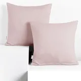 DecoKing 2 Kissenbezüge 80x80 cm Jersey 100% gekämmte Baumwolle Reißverschluss lila Amber