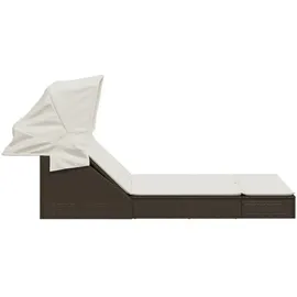 vidaXL Doppel-Sonnenliege 53 x 24 x 110 cm Braun