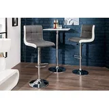 Riess-Ambiente Barhocker MODENA - höhenverstellbar grau weiß Barstuhl Fußablage Kunstleder