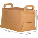 Dicker, Waschbarer Aufbewahrungskorb Aus Filz – Größe M (25 X 18 X 15 Cm) – Braun – Kompaktes Design Mit Klappbaren Seiten Und Griffen
