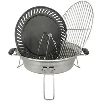 ARTS-Nature Grill Set für Raketenofen BBQ Set mit Rost, Platte, Schale + Greifer