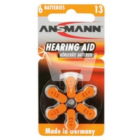 Ansmann PR48/13 (6 Stk., PR48, 280 mAh), Batterien - Hörgerätebatterie, Zink-Luft, 7,90x3,60 mm, Aid 312, 6er-Pack