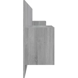 vidaXL Kopfteil mit Nachttischen Grau Sonoma Holzwerkstoff