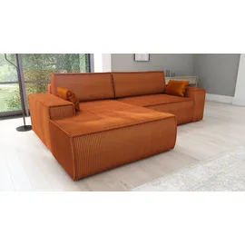 A&J MöbelLand Ecksofa TOR mit Schlaffunktion. Farbe: Terra. - Braun