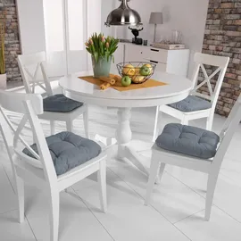 Beautissu Lisa Stuhlkissen 40 x 40 cm Grau