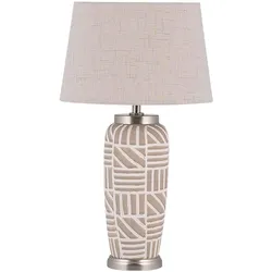 Tischlampe beige 48 cm Trommelform TRAISEN