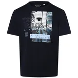 TOM TAILOR Print-Shirt, aus atmungsaktiver weicher Baumwolle, blau