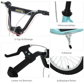 Homcom Kinderroller mit Handbremse blau