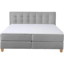 Home Affaire Boxspringbett HOME AFFAIRE "Moulay", grau, B:214cm L:211cm, Komplettbetten, Boxspringbett, inkl. Topper, in 3 Härtegraden, TFK auch in Härtegrad 4