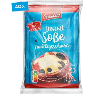 Grandiso Dessertsoße Vanillegeschmack für 3 x 500ml Milch, 40er Pack