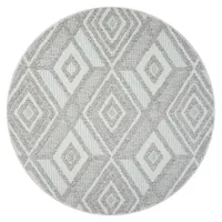 Carpet City Kurzflor-Teppich, Grau, Beige, Textil, Rauten, Rund, 160x160