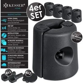 Kesser Pavillonstandfüße 4er Set 0,22 x 0,22 x 0,25 m Schwarz