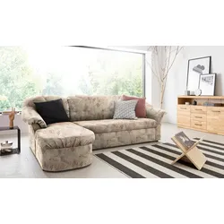 Ecksofa DOMO COLLECTION "Pegnitz L-Form", braun, B:238cm H:82cm T:141cm, 100% Polyester, Sofas, wahlweise mit Bettfunktion