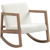 Homcom Schaukelstuhl mit Sitzkissen weiß (Farbe: cremeweiß)