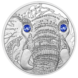 Österreich Münze 20,74 g Silber Augen der Kontinente Ruhe des Elefanten 2022