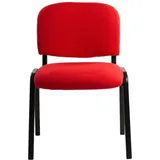 Idralite - 6 Gepolsterte Stühle Stapelbar Aus Stoff Rot - Büro Versammlung Warteraum