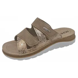ROHDE Damen Pantolette mit Blumendruck und Lederdecksohle Baviera 1302, Größe:40 EU,